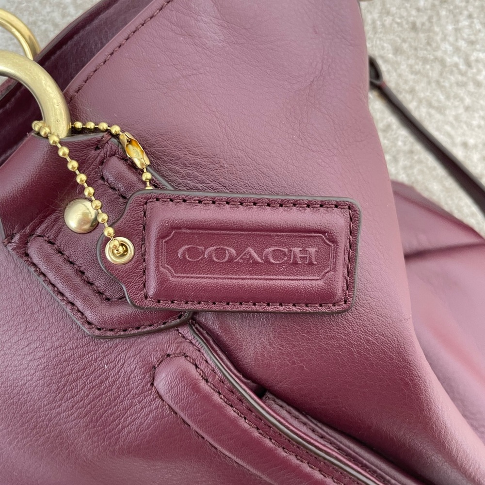 Coach Burgundy Leather Satchel - Picture 10 of 11